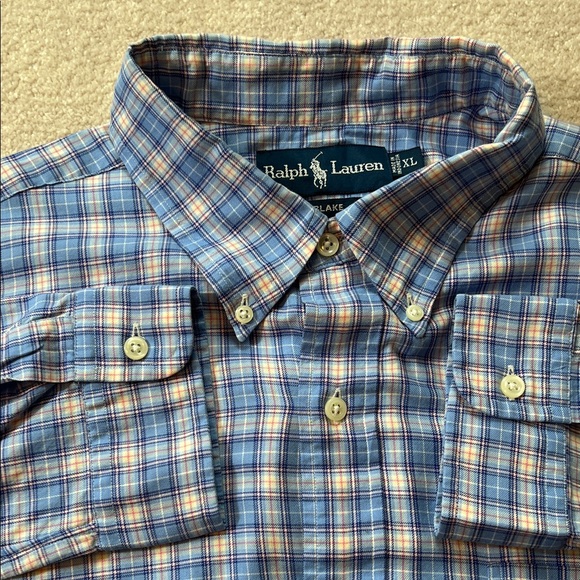 Ralph Lauren Other - Ralph‎ Lauren Blake XL Blue Plaid Button Down Shirt Pink Pony